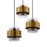 Spiega hanging brass plate e27 with colorless lampshade