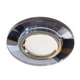 SS-10 2230521 runde Deckenleuchte aus festem Glas in Schwarz/Chrom