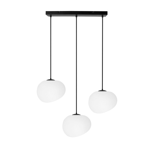 STONES pendant lamp black 20cm 3x40W E27 shade white 33-35158