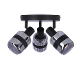 Yuki Lampa Plafon Czarny Matowy 3X15W E14 Klosz Dymiony