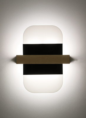 April lamp aplic din lemn 1x6 LED negru+alb