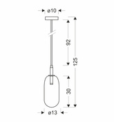 Pendant lamp FIUGGI pink with elongated glass minimalist LED lamp over table