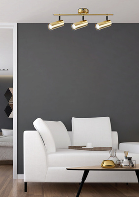 Lampa mosiądz ścienna/sufitowa listwa 3xGU10 Colly 93-01733