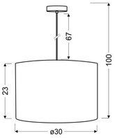 Lampa wisząca z abażurem Summer biała tkaninowa do salonu E27