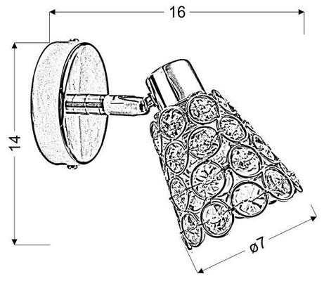 Applique or rose + spot Cristaux brillants 91-97432