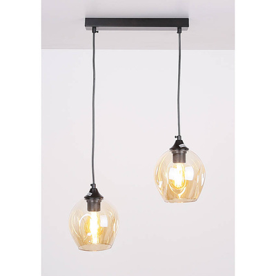 Glas-Hängelampe schwarz / braun 2xE27 Aspa 32-00590