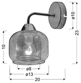 Spiegel-Chrom-Wandleuchte mit Netz Ray Candellux 21-67067