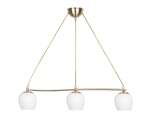 Serano lampa wisząca patynowy 3x60W E27 klosz biały