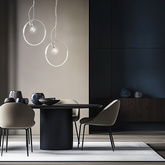 Pendant lamp SKIROS silver ring minimalist LED lighting 4000K with E27