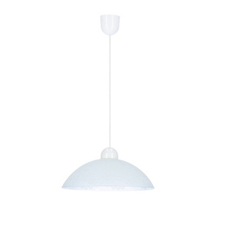 Lampa wisząca Bilbao z białym szklanym kloszem pojedyncza do jadalni E27