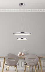 Hängelampe LED 40W rund 50cm Chrom LUNE 32-64769