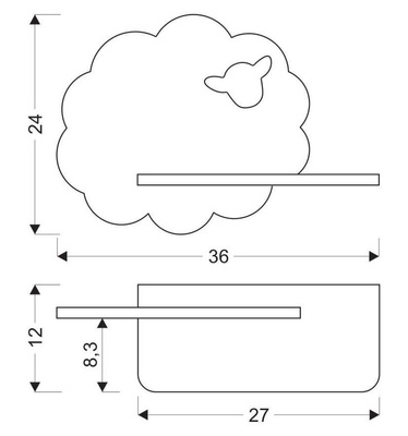 Raft iluminat cu LED 5W IQ Kids Sheep alb 21-85139