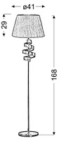 Lampa podłogowa czrom / złoty abażur z tkaniny Denis Candellux 51-23506