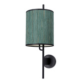 Bendi Wall lamp black sconce, green lampshade 21-25296