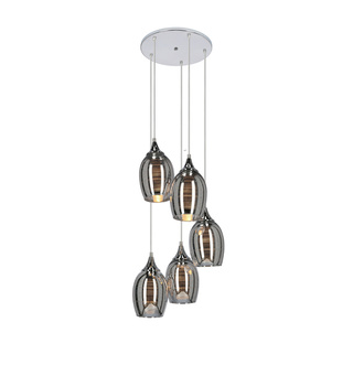 Plafoniera suspendata placa cromata 5x60W Marina Candellux 35-60198