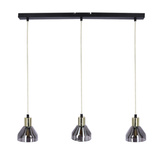 Suspension verre doré 3xE14 70cm GREGORY