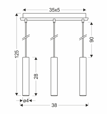 Lampa wisząca złota 3xE27 284mm Dallas Ledea 50103037
