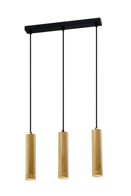 Hängelampe schwarz/Holzgestell 3x25W Tubo 33-79138