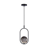 Pendant lamp CORDEL elegant black with graphite globe shade modern lighting for living room and bathroom 1x G9 LED