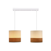 Bianco hanging lamp white 2x40w e27 white + walnut lampshade