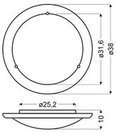 Plafonnier Plafon 16W LED 6500K wengé BIANCA 14-54432