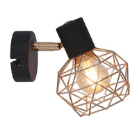 Lampa de perete neagra un singur abajur cupru Acrobat 91-22240