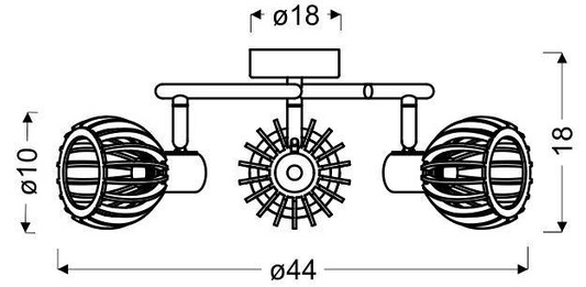 Candellux 98-68125 plafoniera spirala E14 lemn alb