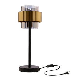 Lampe Spiega laiton noir e27 abat-jour incolore