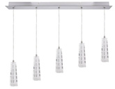 Suspension bande de cristal chromé 5 Emo 35-18604