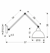 Aplică camion lampă negru+aurie 1X40W E27 auriu 21-05915