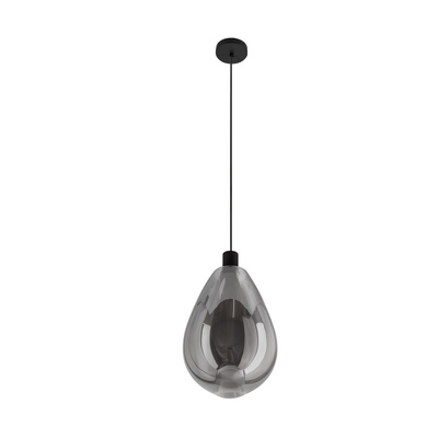 Lampa wisząca Denso 30 szklana czarna nad stół klosz dymiony pojedyncza