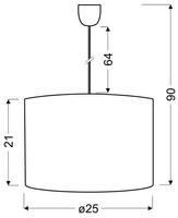 Lampa wisząca z abażurem Garden brązowa w kwiaty pojedyncza E27