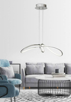 Lampă cu pandantiv reglabil argintiu LED 38W 4000K Slash Candellux 31-69887