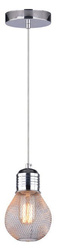 Lampa wisząca sufitowa chromowa druciany klosz E27 Gliva Candellux 31-58652