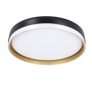 MANHATTAN CEILING LAMP BLACK AND WHITE + GOLD LED 38 CM WHITE SHADE