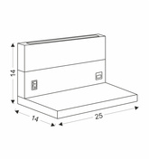 Lampe Anet en bois + applique noire avec une étagère 4000k