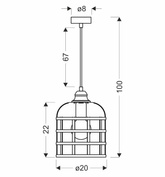 Hanging lamp black / copper metal 40W E27 Soleto 31-78452