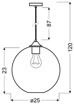 Plafonnier boule de verre vert Edison Candellux 31-29546-Z