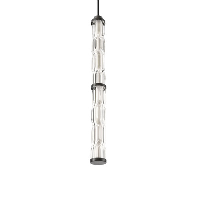 CORTE suspension noir mat 18W LED 3000K abat jour transparent