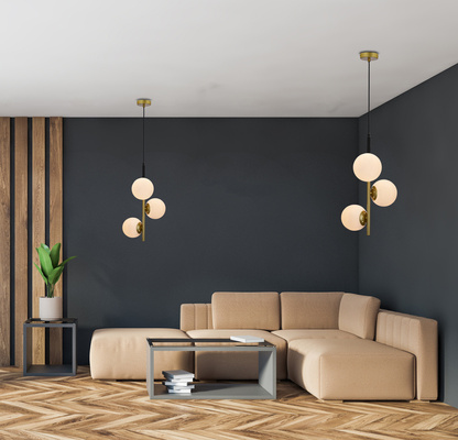 Lampe suspendue or mat 3 Duo 33-01276