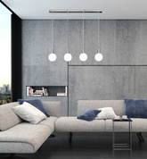 Hängelampe Chrom / weiße Kugel 4 Maldus 34-01474