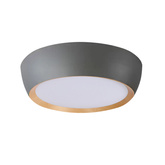 ABRUZZO PLAFONNIER PLAFON GRIS ABAT-JOUR BOIS BLANC 14-24114