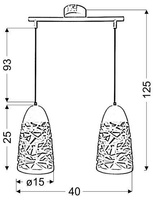 Plafonnier suspendu 2xE27 blanc SABRIN 32-54869