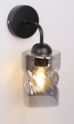 Lampa de perete abajur sticla fumata neagra Felis 21-00125