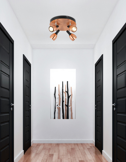 Ceiling lamp plafond 4xGU10 copper CROSS 98-34878