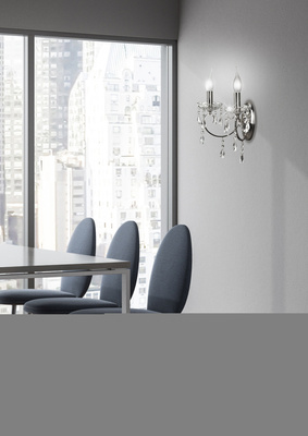 Double chrome wall sconce with crystals Aurora Candellux 22-96138