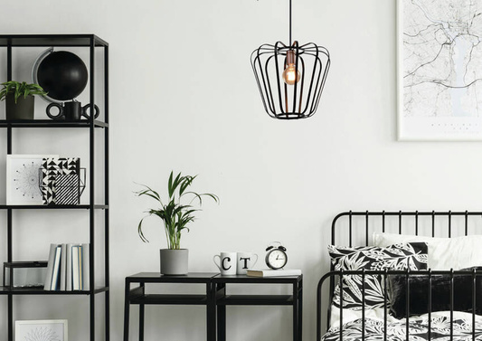 Hängelampe schwarz Metall Loft 40W E27 Jonas 31-78483