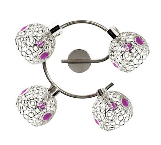 Lampa sufitowa spirala 4xG9 chrom+fiolet Aron 98-12289
