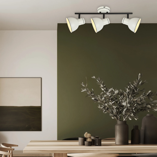 Schwarz-weiße 3x40W verstellbare Wand-Deckenleuchte Zumba Candellux 93-72146
