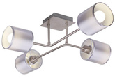 Plafonnier nickel satiné abat-jour tissé 4x40W Sax Candellux 34-70685